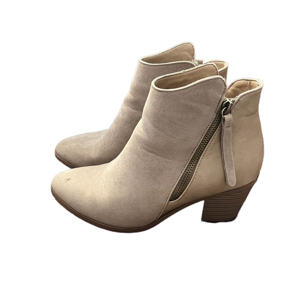 JustFab Nude Booties
